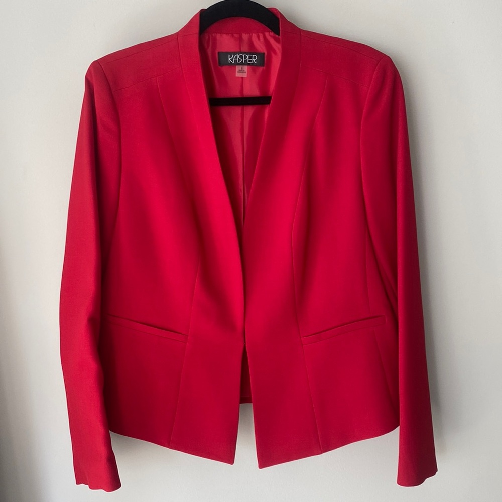 Red tailored blazer